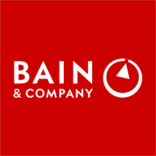 Bain & Company logo on red background