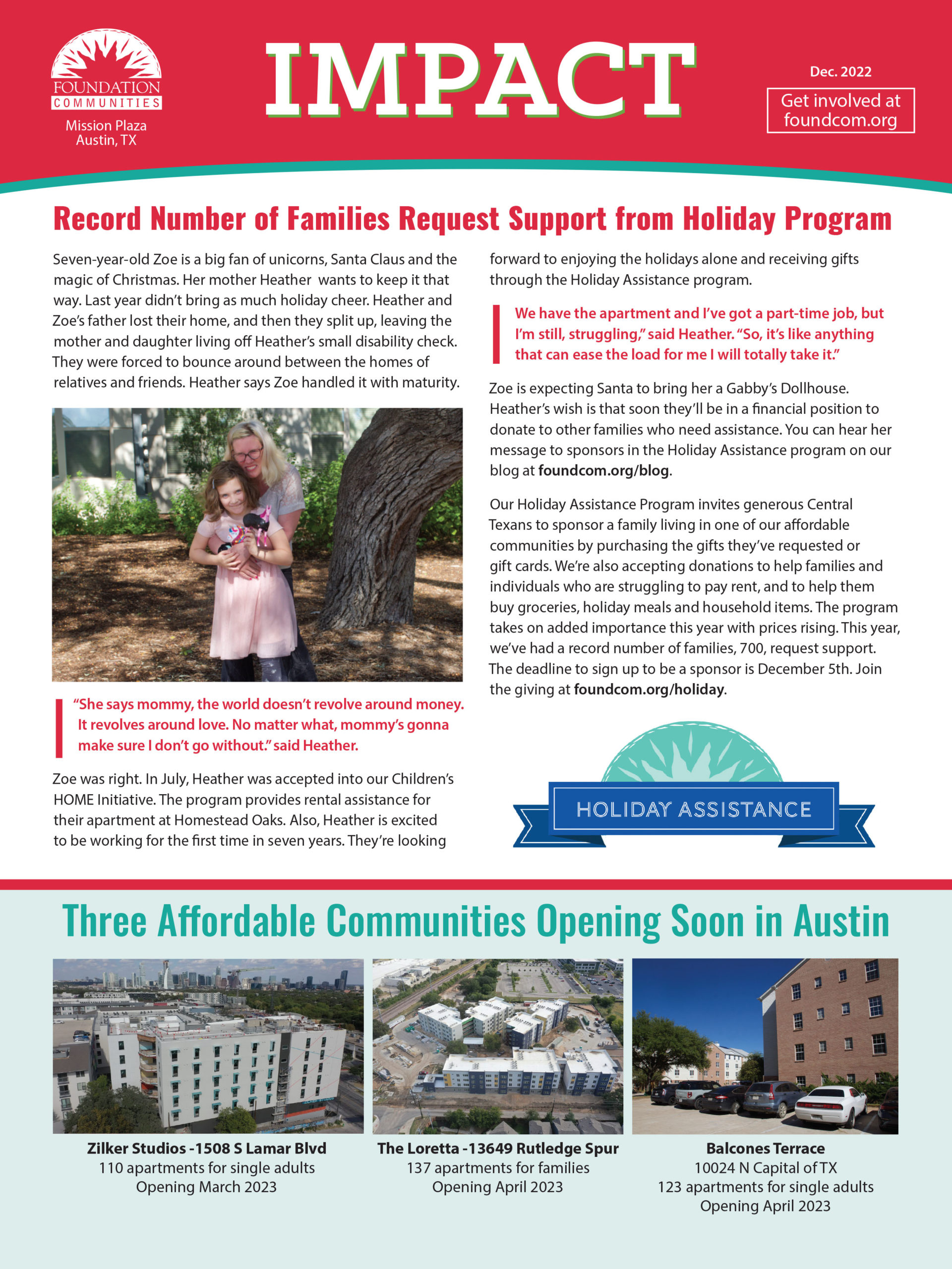 Foundation Communities | Creating Housing Where Families Succeed In Austin  And North Texas.our Newsletter - Foundation Communities