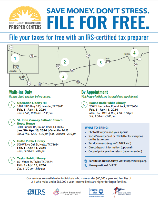 Click here to view the Williamson County tax site locations