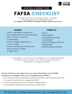 FAFSA English checklist