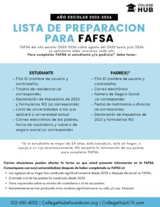 FAFSA Spanish checklist