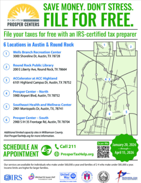 Travis County Tax Help sites for 2026