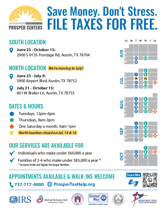 Travis County Tax Help sites for 2026