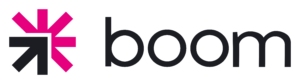 Boom Pay logo, pink and black star shape